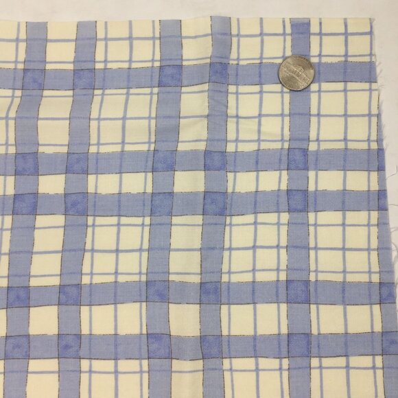1/2 Yard Yd Blue White Gingham Plaid Checked Squares Chintz Quilting Fabric - Picture 2 of 4